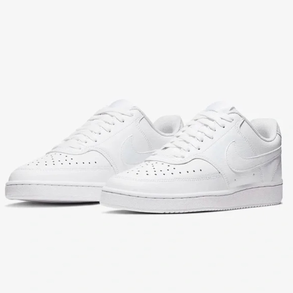 NIKE Court Vision Low White Womens Size 6 — Clean Casual Sneakers
